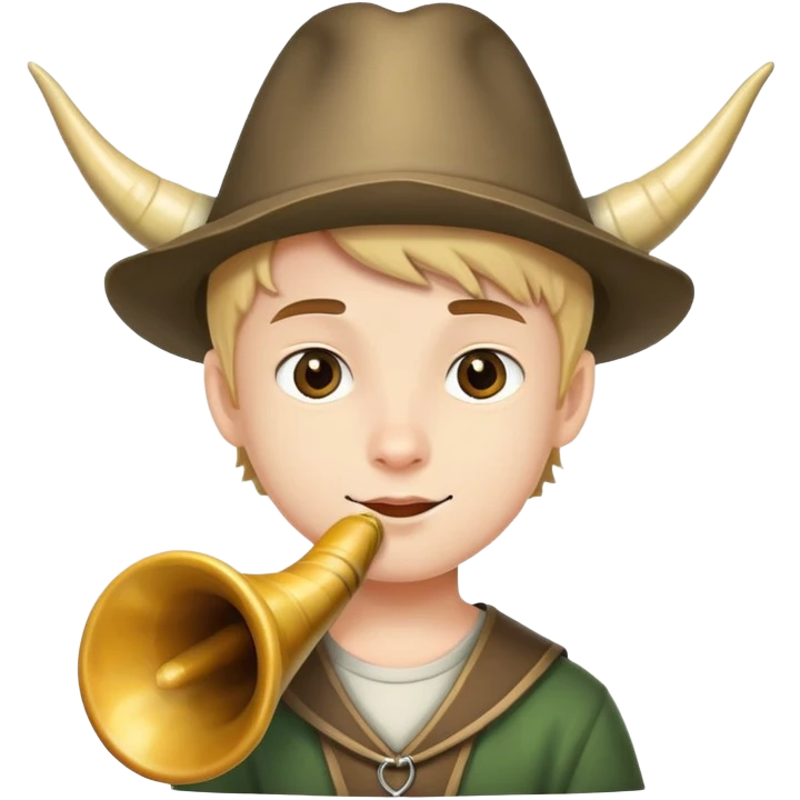 Boy with horn and hat emoji