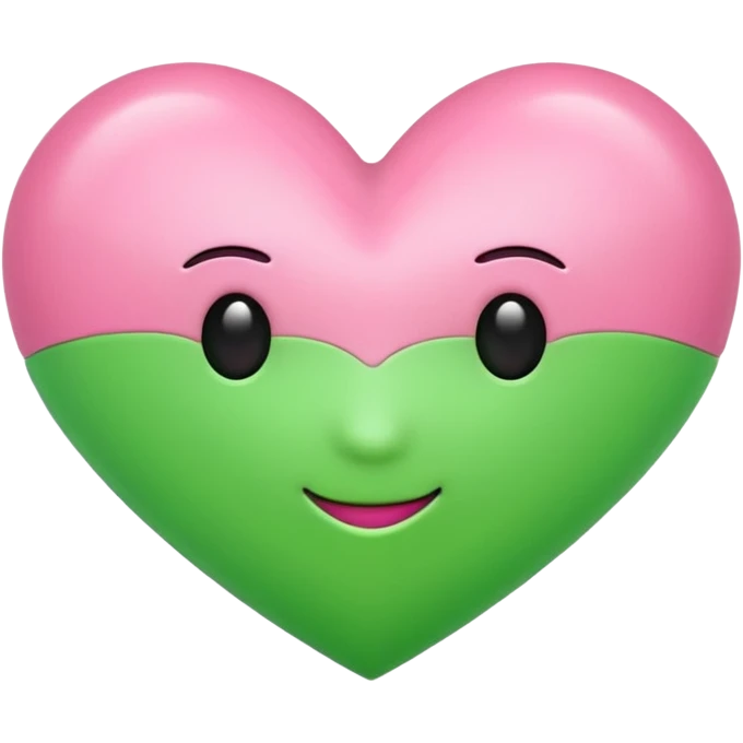 pink & green heart emoji emoji