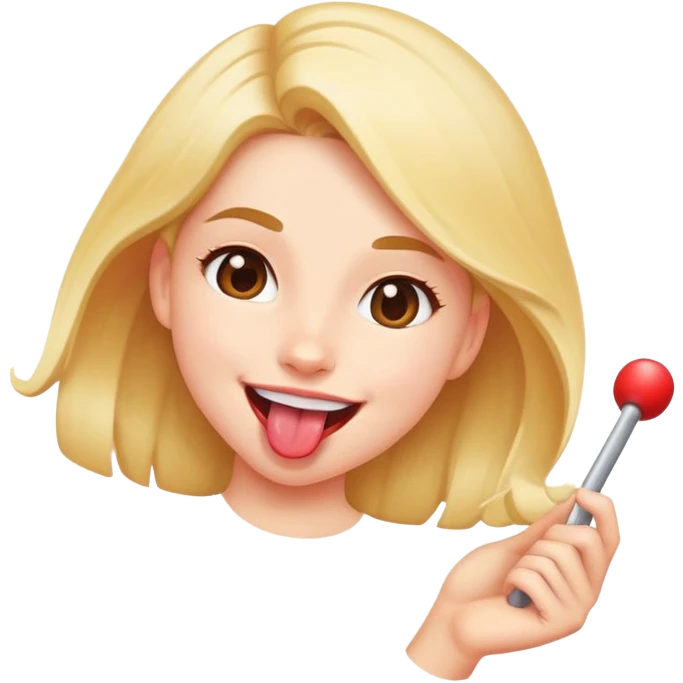Girl with tongue out swinging back-and-forth emoji