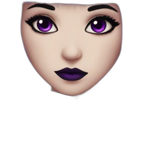 Elissabat-with-bangs-long-hair-dark-purple-and-black-vampire-goth-makeup-pinkeyes-romanticgothcloses emoji