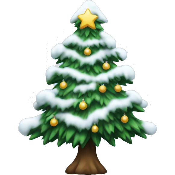 christmas tree with snow on it emoji