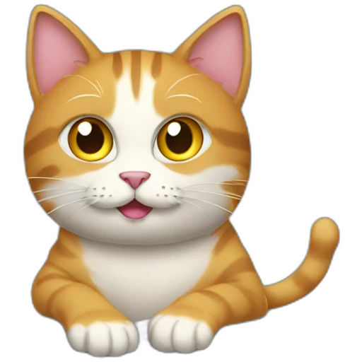 Cat on computer emoji