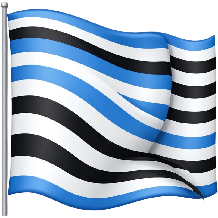 Bandera con tres franjas de azul blanco y negro emoji