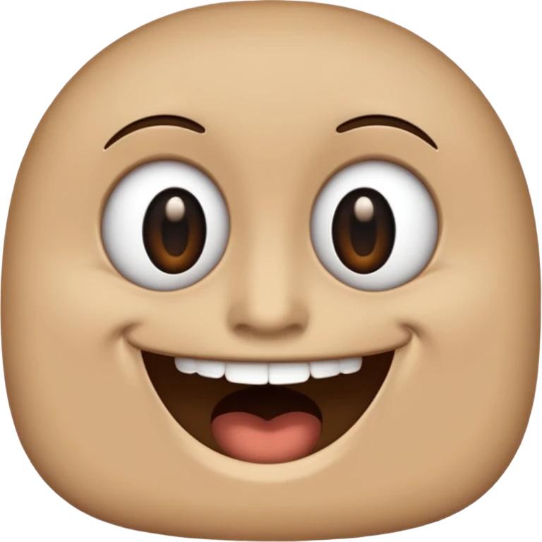 make a brown wall with 2 black eyes and a smile emoji