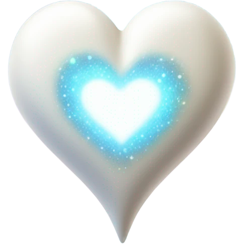 Shiny white cosmic heart emoji