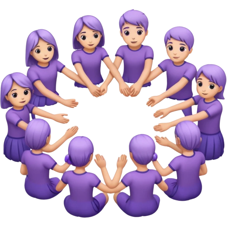purple group without face  holding handsin circle emoji