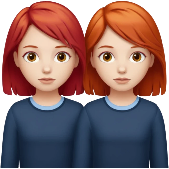 Red hair girl twins emoji
