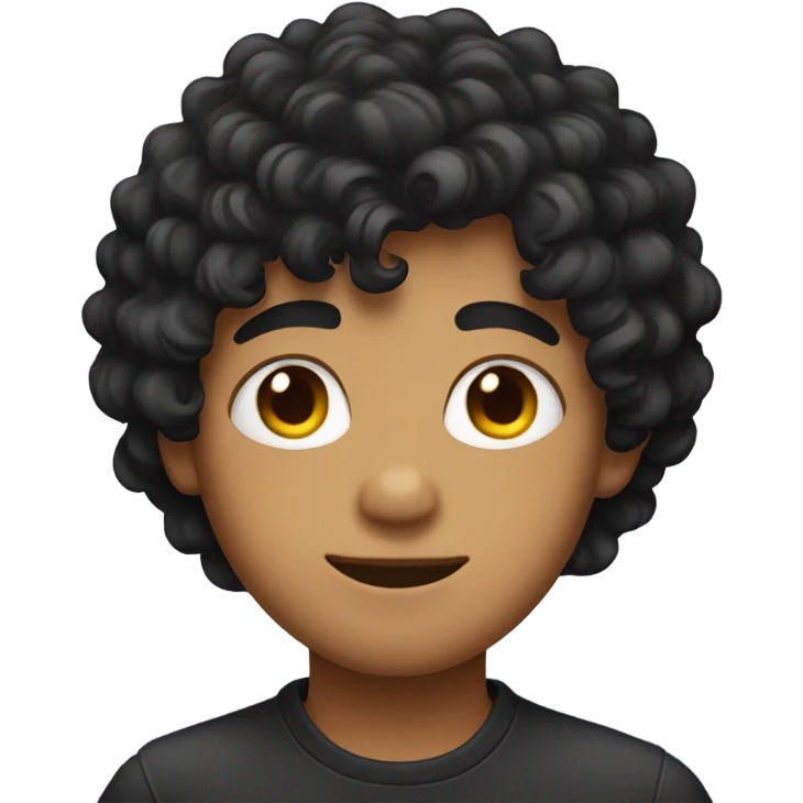 boy's face with curly black hair emoji