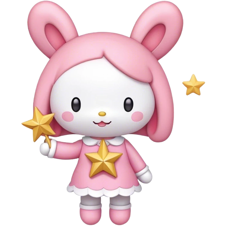 My melody from Sanrio holding a star emoji