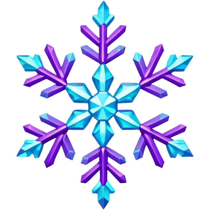 cyan and purple snowflake glitter emoji