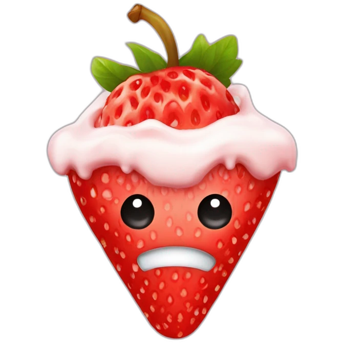 Fraise avec de la glace emoji