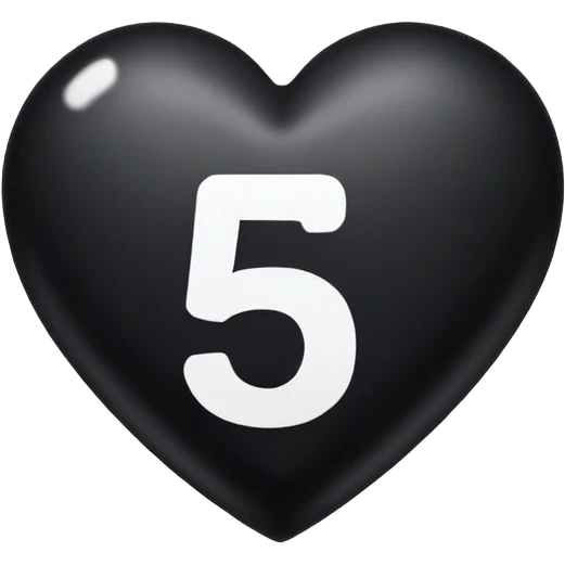 The number five in a black heart with white font…  like this ➎  emoji