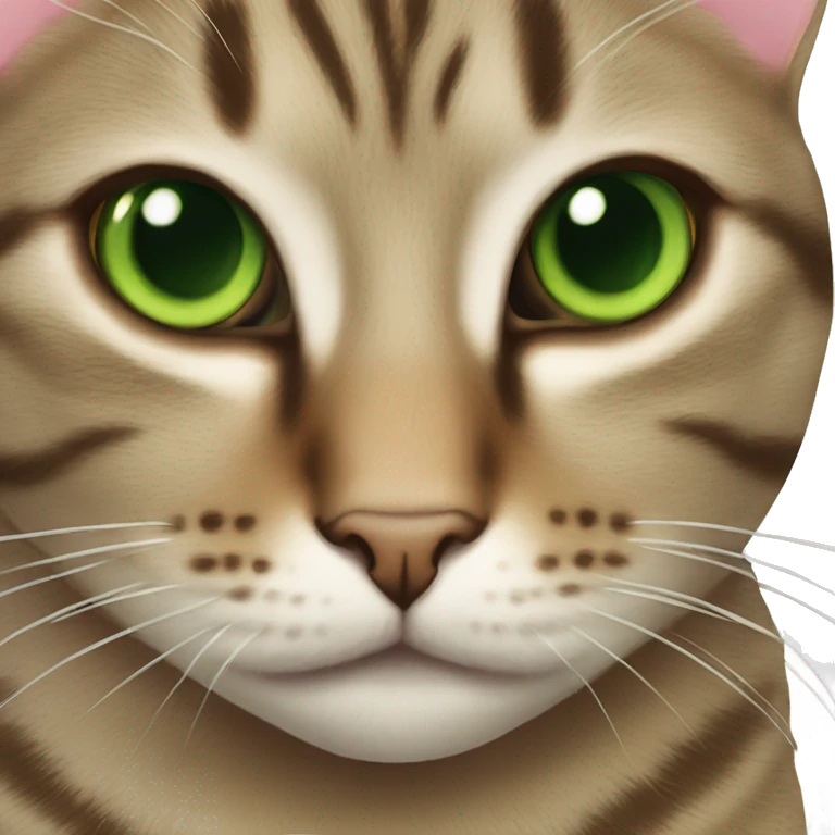 Tabby cat green eyes emoji