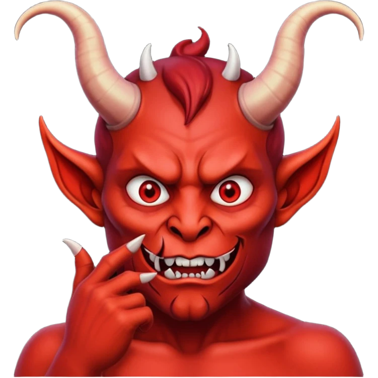 Creppy devil and shushing someone  🤫 emoji