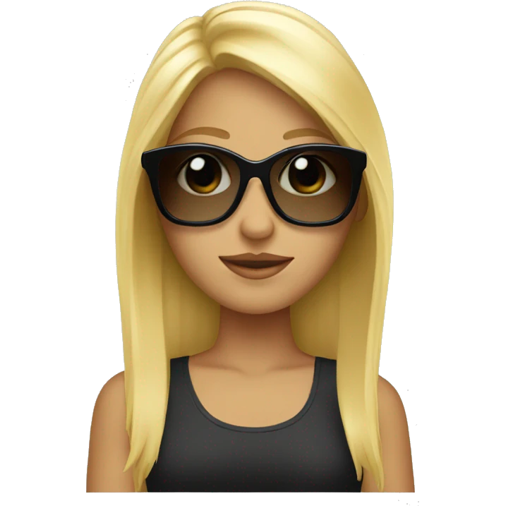 Blond Girl with sunglasses emoji