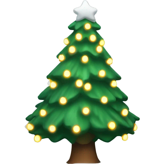 Christmas tree whit lights and snow  emoji