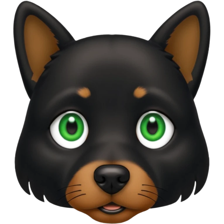  black dog green eye emoji