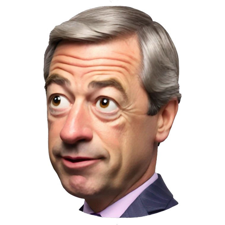 Nigel Farage side profile Pog expression emoji