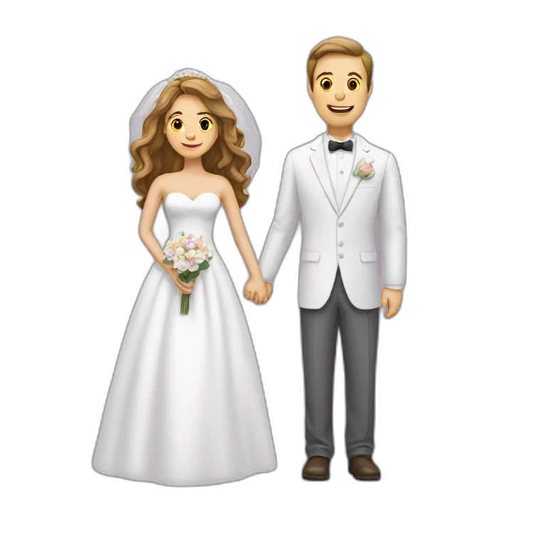 Un homme et une femme mariage emoji