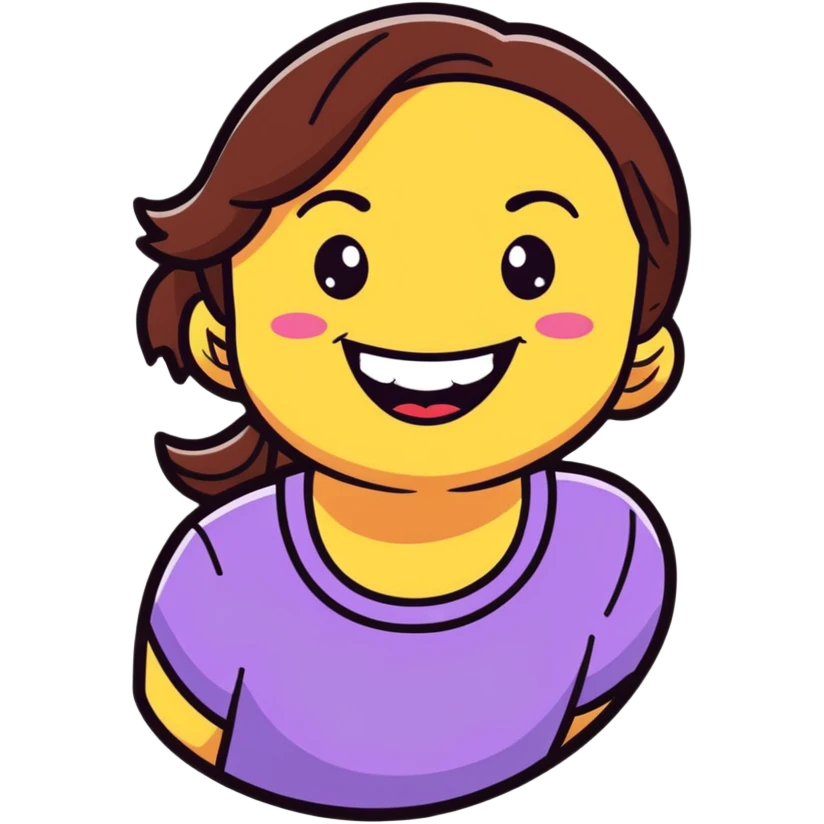 beautiful girl with bright smile laughing emoji
