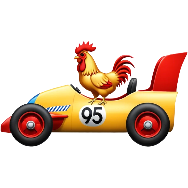 Rooster race car 49 emoji