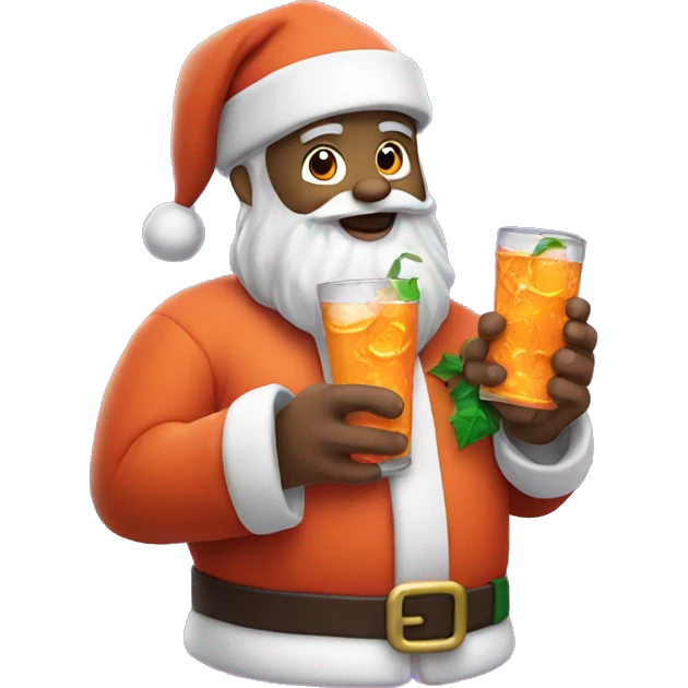 Santa holding a Fanta emoji
