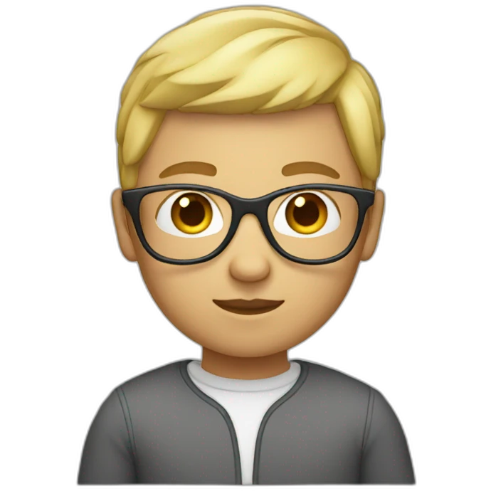person with short blond hair and round glasses emoji