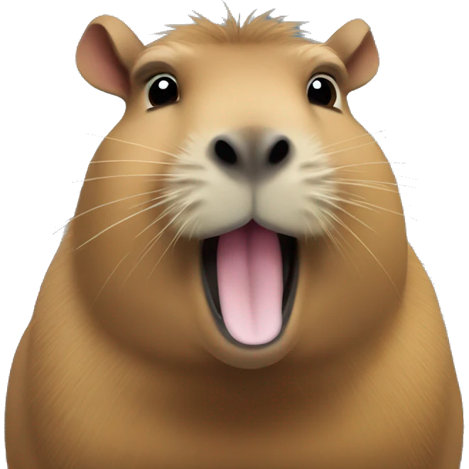 capybara doing a silly face  emoji