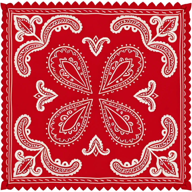 Red paisley bandana, bandana,tied emoji