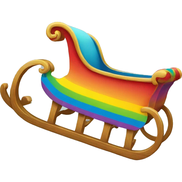 Rainbow sleigh emoji