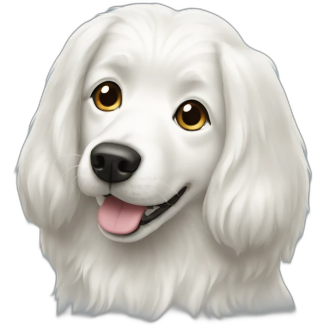 Long-haired white dog emoji