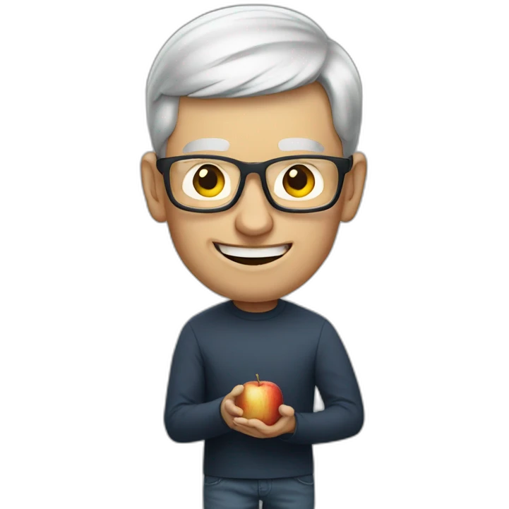 tim cook eat an apple emoji