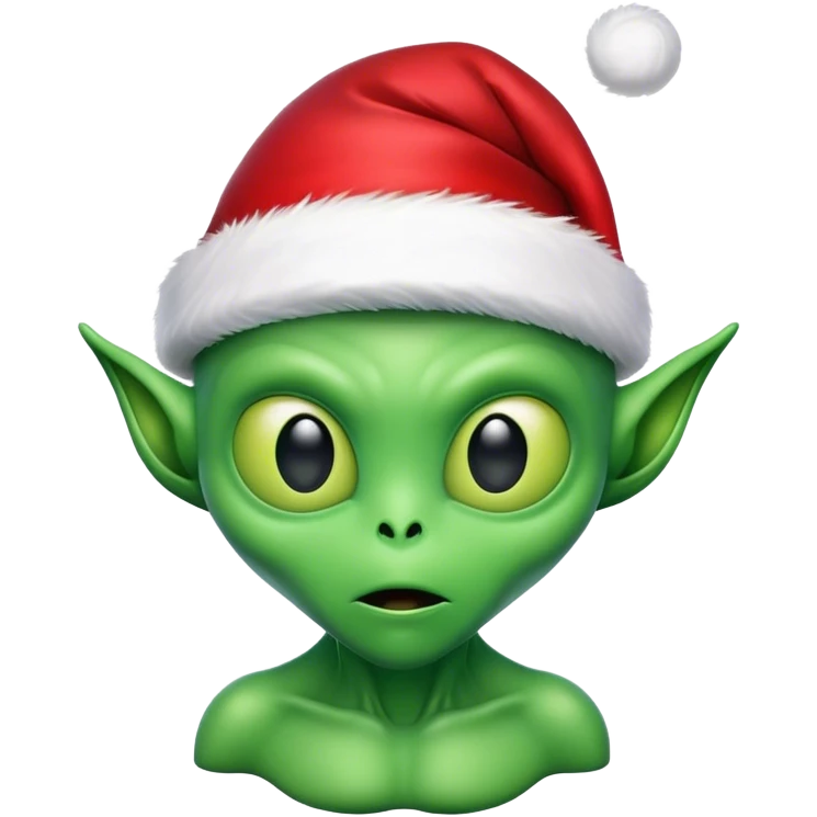 alien wearing a santa hat emoji