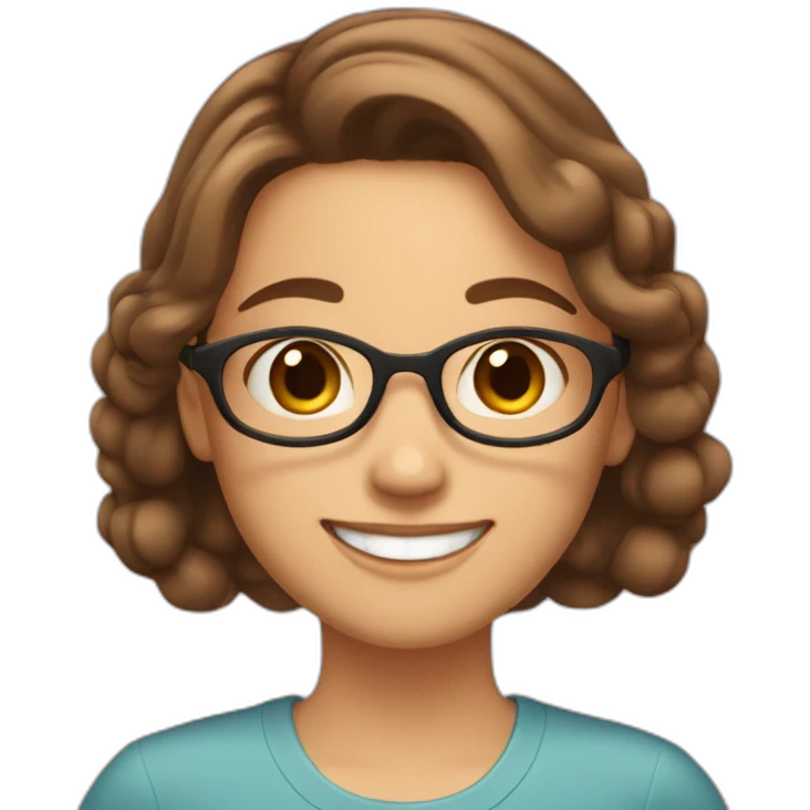 Brown Shoulderlength hair-gril-Dress for school-Show your teeth when you smile - Oval face emoji