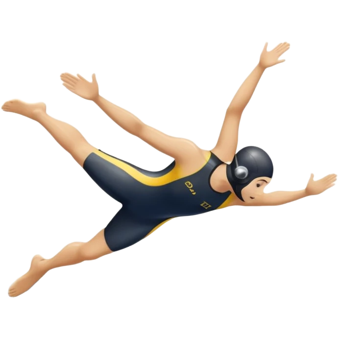 An icon showing a diver captured mid-air in a graceful pose above a pool, with a diving board behind and water below. Splash trails and motion lines emphasize precision and elegance. Transparent background highlights the beauty and focus of competitive diving. emoji
