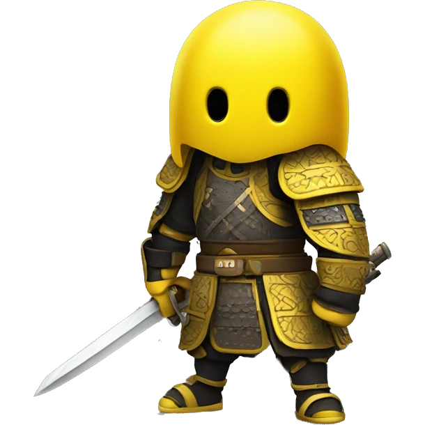 yellow pacman with samurai armor emoji