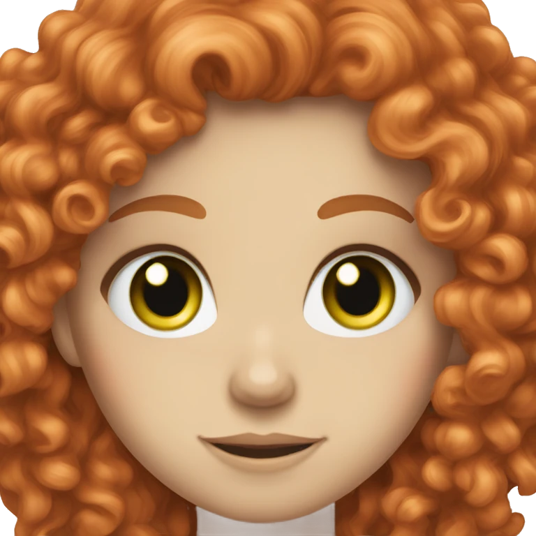Curly long red hair white girl green eyes emoji