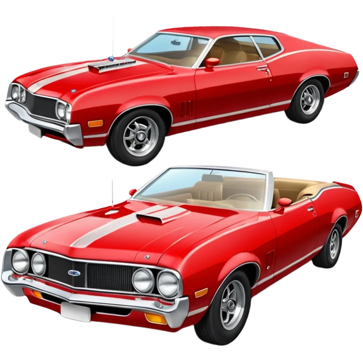 red ford torine from starsky and hutch with flashing light on top emoji