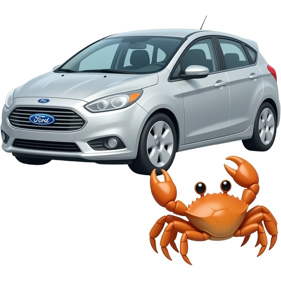 Mini crab facing Ford emoji