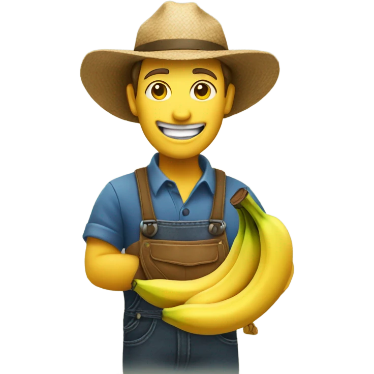 happy farmer with banana emoji