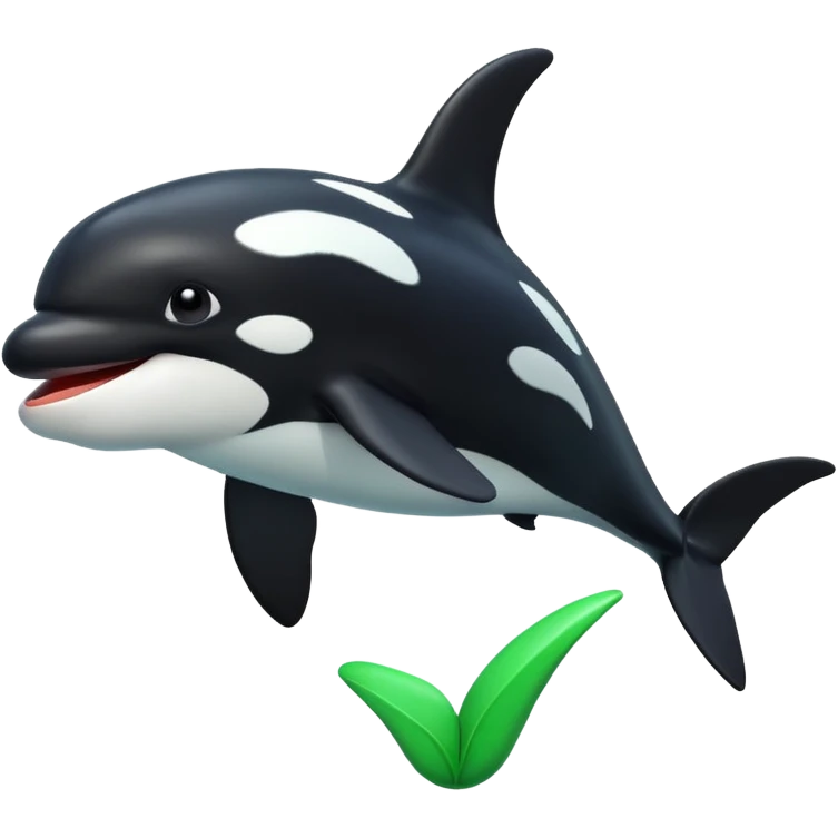3d Cartoon orca with a green tick icon next to it emoji