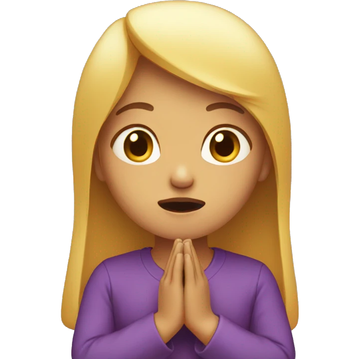 Girl praying with open mouth  emoji