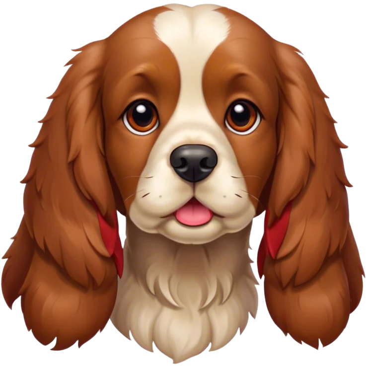 A cocker spaniel with red neckline  emoji