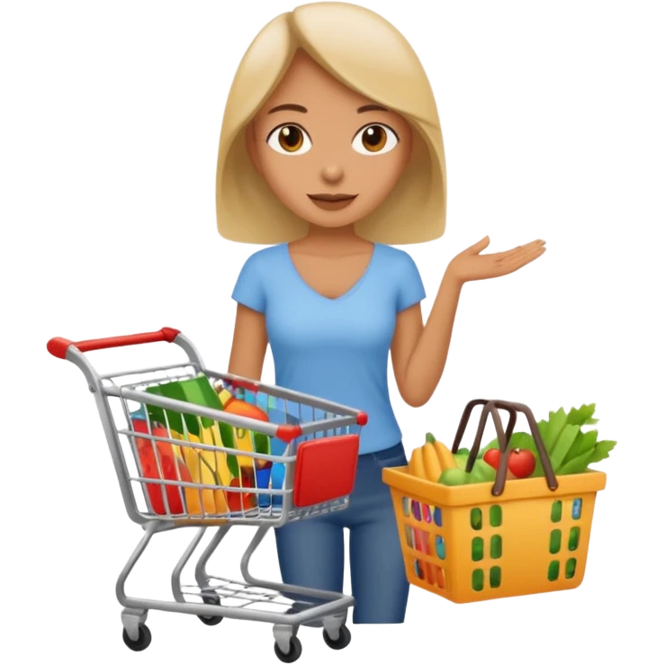 woman with shopping cart emoji