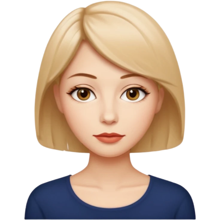 Alta pelo corto en capas enfrente delgada ojos almendrados con ovalados labios mediod emoji