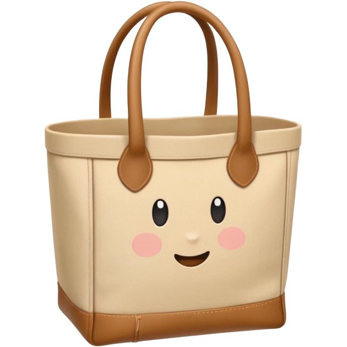 cartoon market bag, do not add stripes and make it empty. Do not add face. Top view emoji