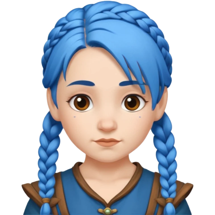 dwarf woman with blue hair emoji