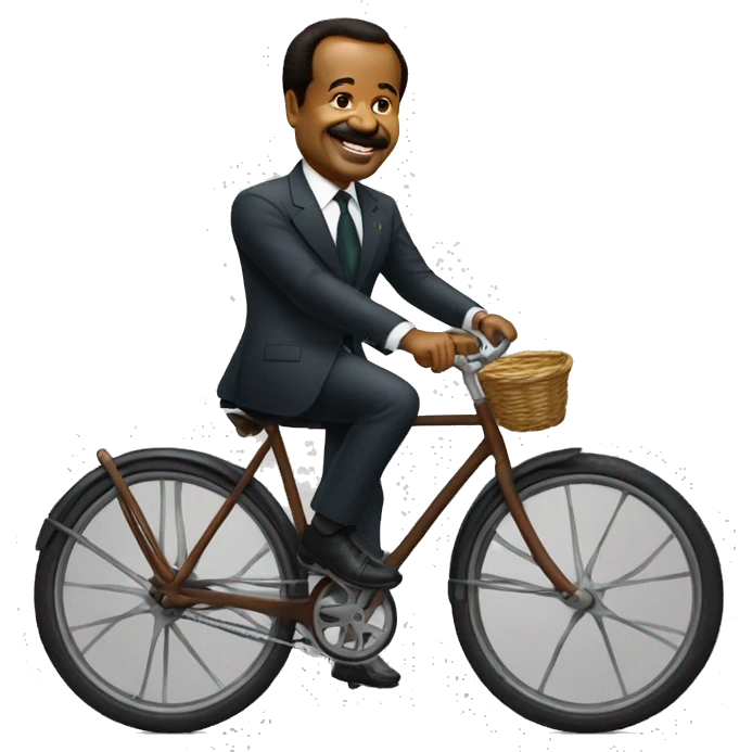 Paul biya sur un vélo emoji