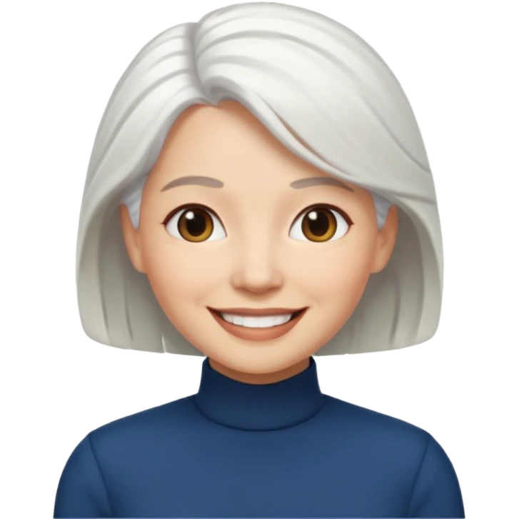 Woman: White Hair Memoji emoji