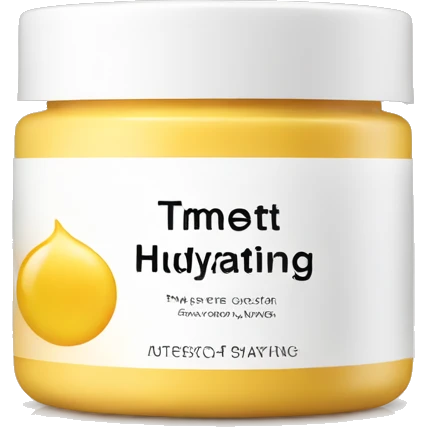 hydrating cream pot with label emoji